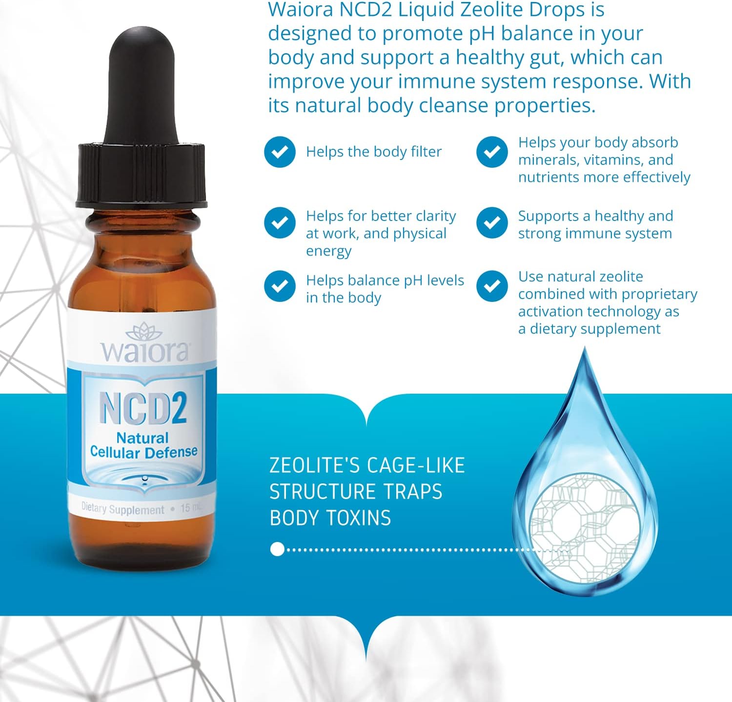 Natural Cellular Defense (NCD) Liquid Supplement, Advanced Mineral & Botanical Formula, Daily Immune & Cellular Wellness, Easy Absorption Drops