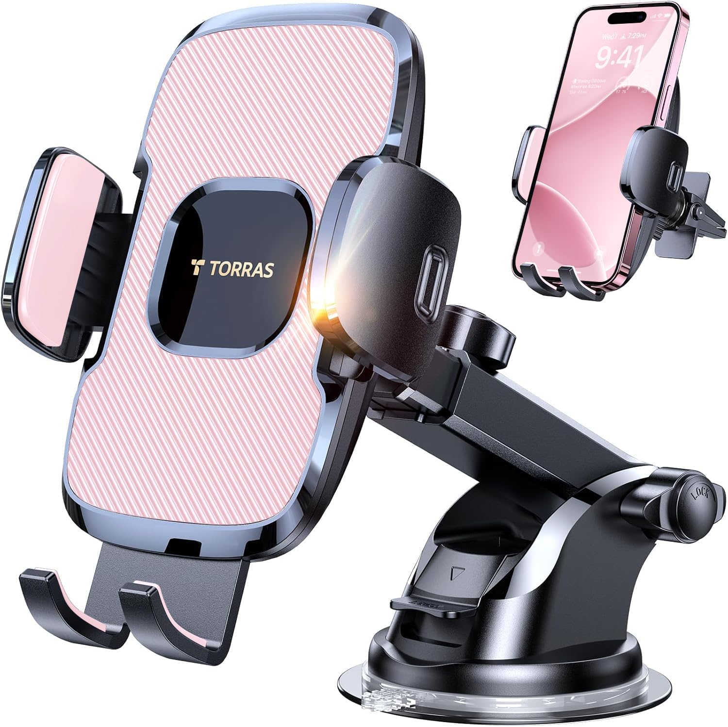 TORRAS Ultra-Durable Phone Holders for Your Car【96+LBS Strongest Suction】 Car Phone Holder Mount, Safety Certs Cell Phone Car Mount Truck for Dashboard Windshield Vent for iPhone 17 16 15 14 Pro Max