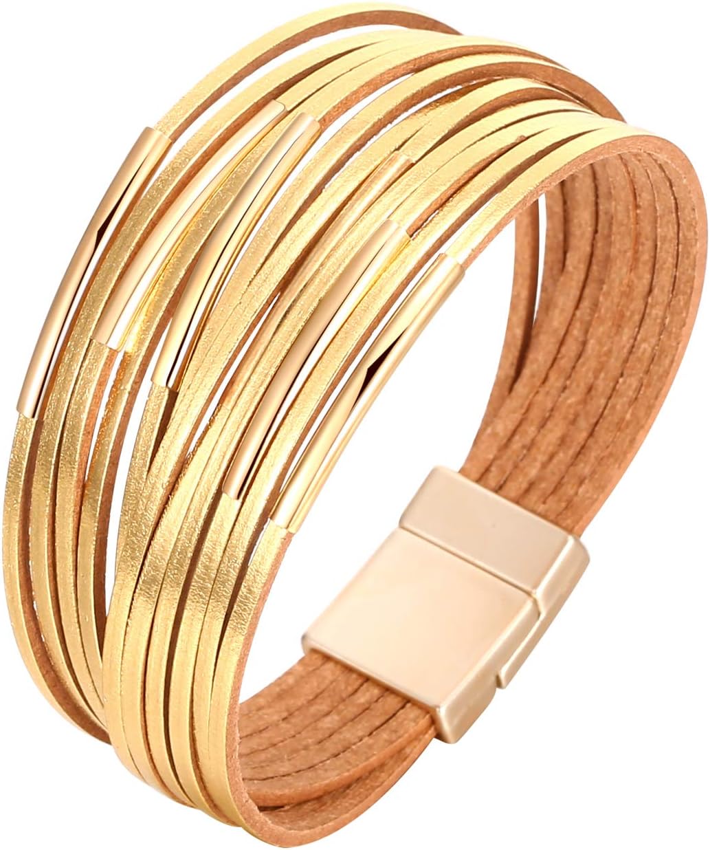 Fesciory Leather Wrap Bracelets for Women, Boho Western Layered Jewelry