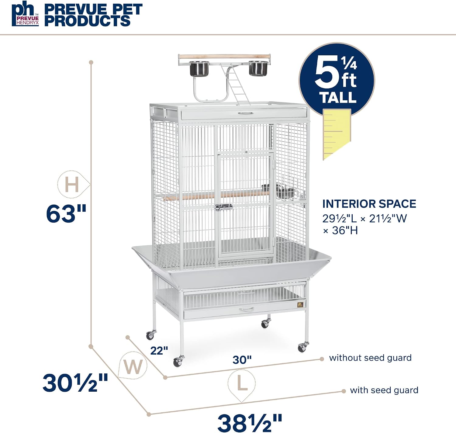 Prevue Pet Products Wrought Iron Select Bird Cage Pewter Hammertone 3153W