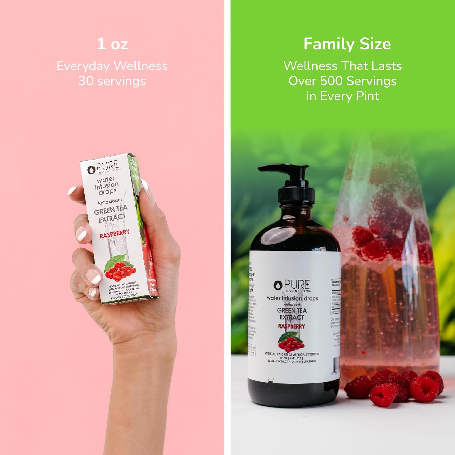 Pure Inventions Water Enhancer Drops - Refreshing and Delicious - Antioxidants, Electrolytes - No Sugar, Calories, or Artificial Sweeteners - Cranberry and Elderberry (60 Servings)