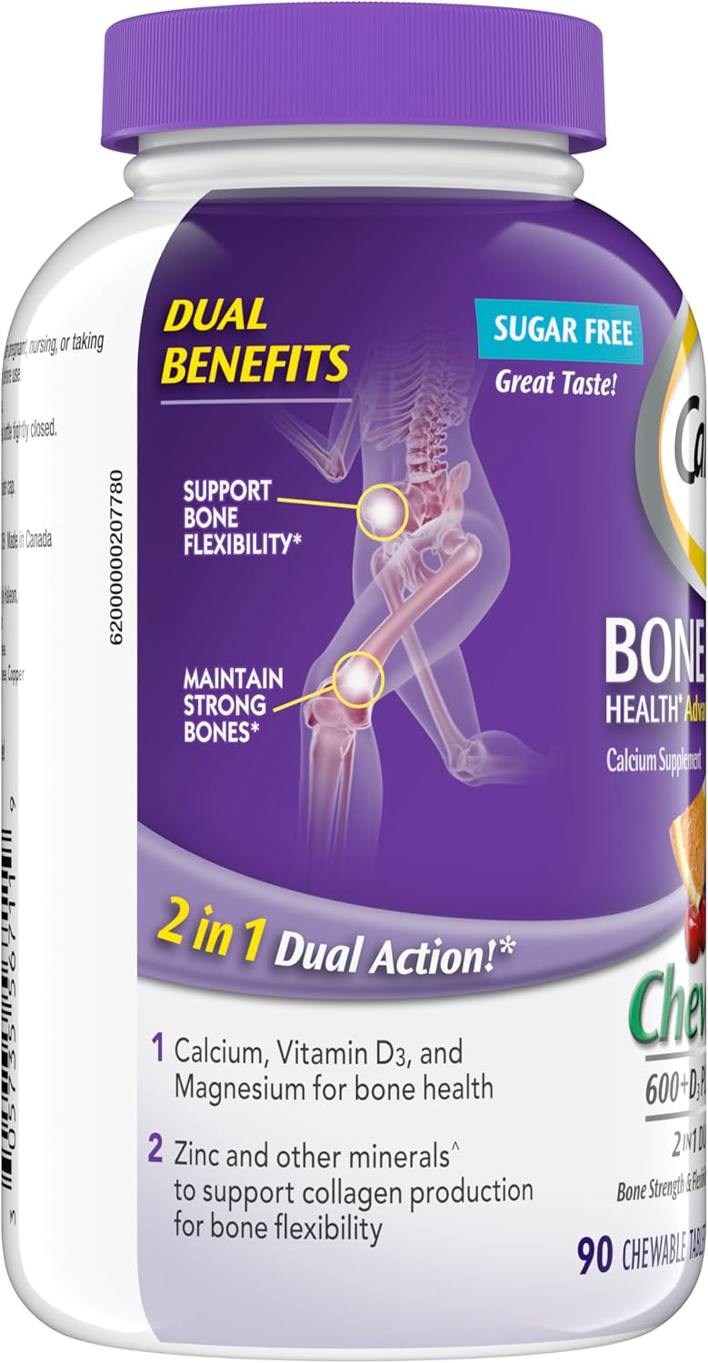 Caltrate Chewables 600 Plus D3 Vitamin D and Calcium Supplement, 155 count | Sugar Free, Highest Level of Vitamin D3, Maximizes Calcium Absorption to Support Strong Bones and Daily Function