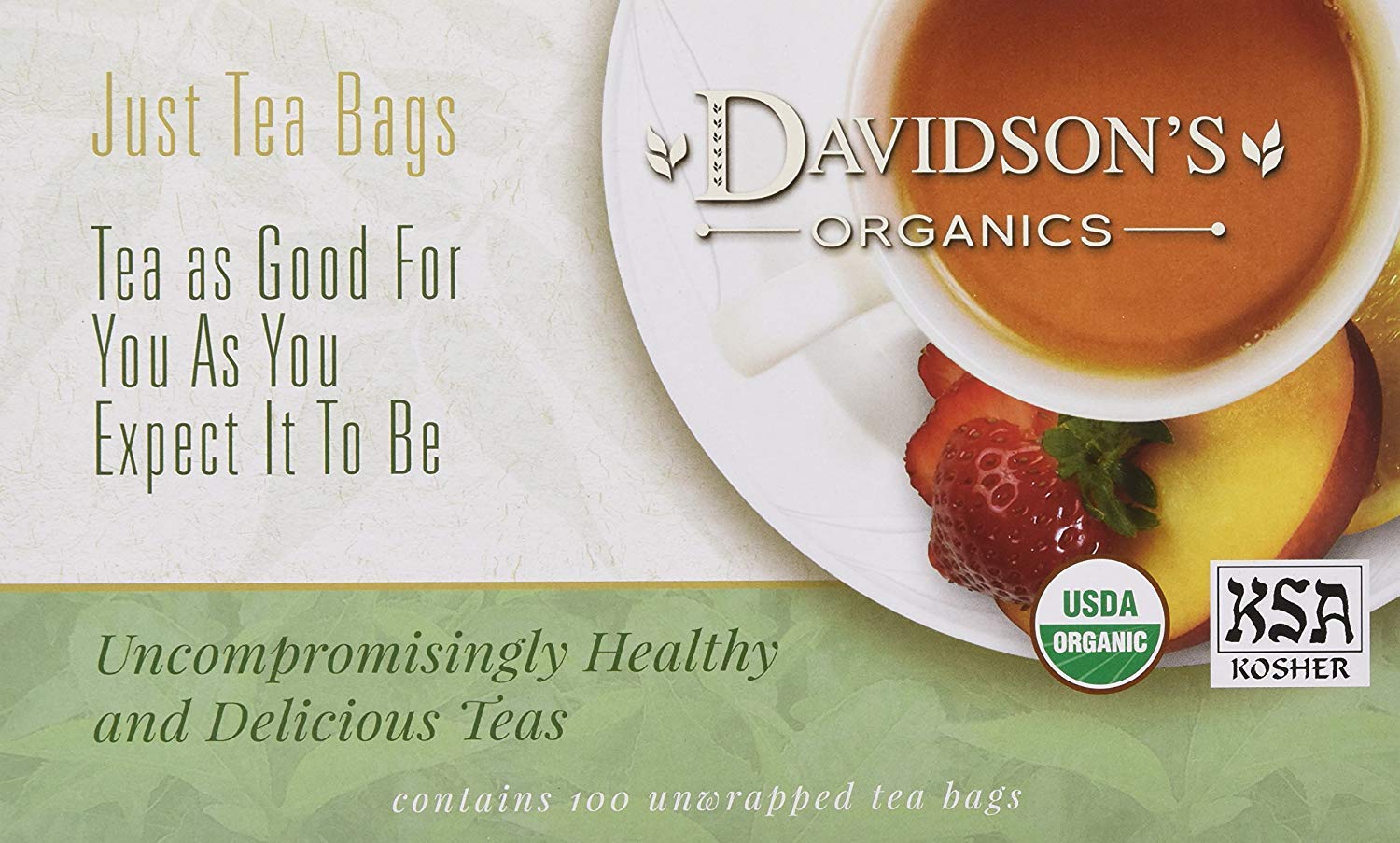 Davidson's Organics, Yerba Mate, 100-count Unwrapped Tea Bags