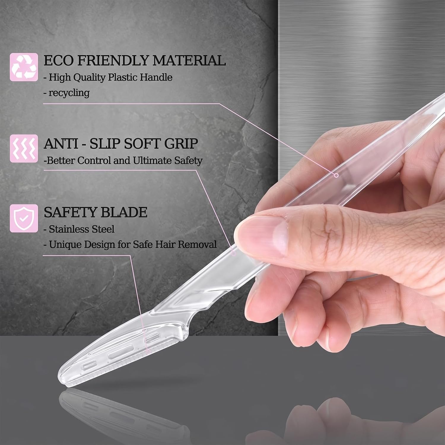 40pcs Dermaplane Razor for Women Face, Stainless Steel Eyebrow Razor