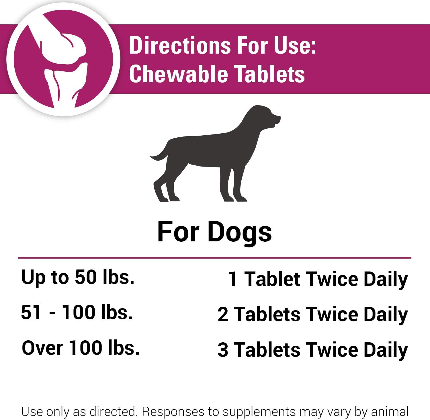 Pain Plus Extra Strength Health Supplement for Dogs - 120 Chewable Tablets