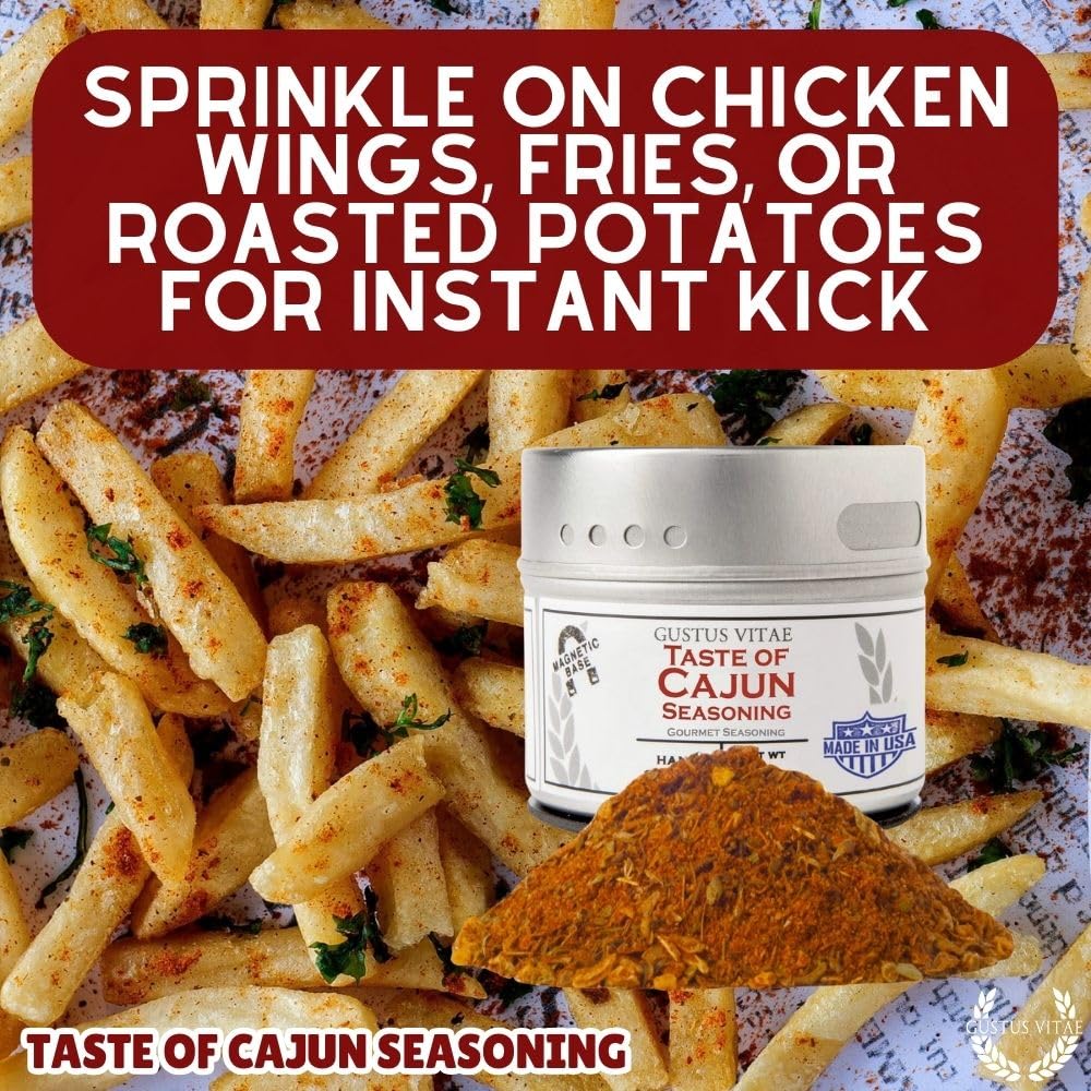 Gustus Vitae | Taste of Cajun Seasoning | Natural Gourmet Spice Blend | Premium Small Batch | Culinary Blackening Spice | Natural Creole Herbs | Non