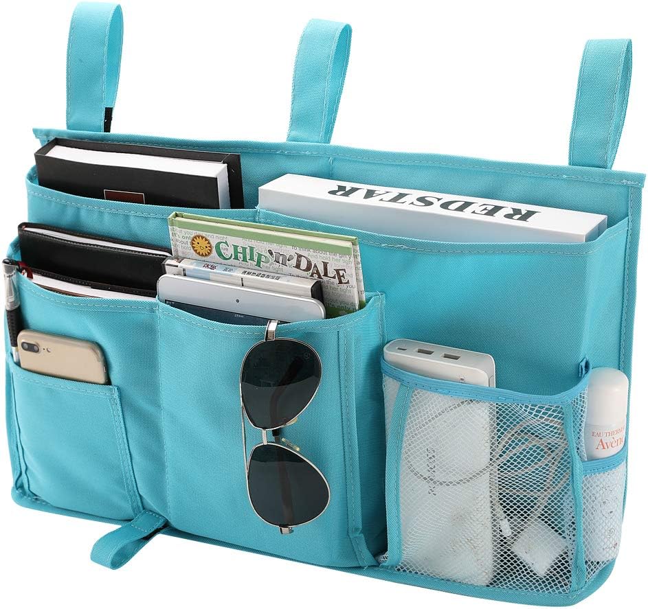 Bseash Bunk Bed Organizer, Bedside Caddy Hanging Bed Organizer Storage Bag 8 Pockets, for College Dorm Rooms Bed, Hospital Bed, Baby Bed Rails
