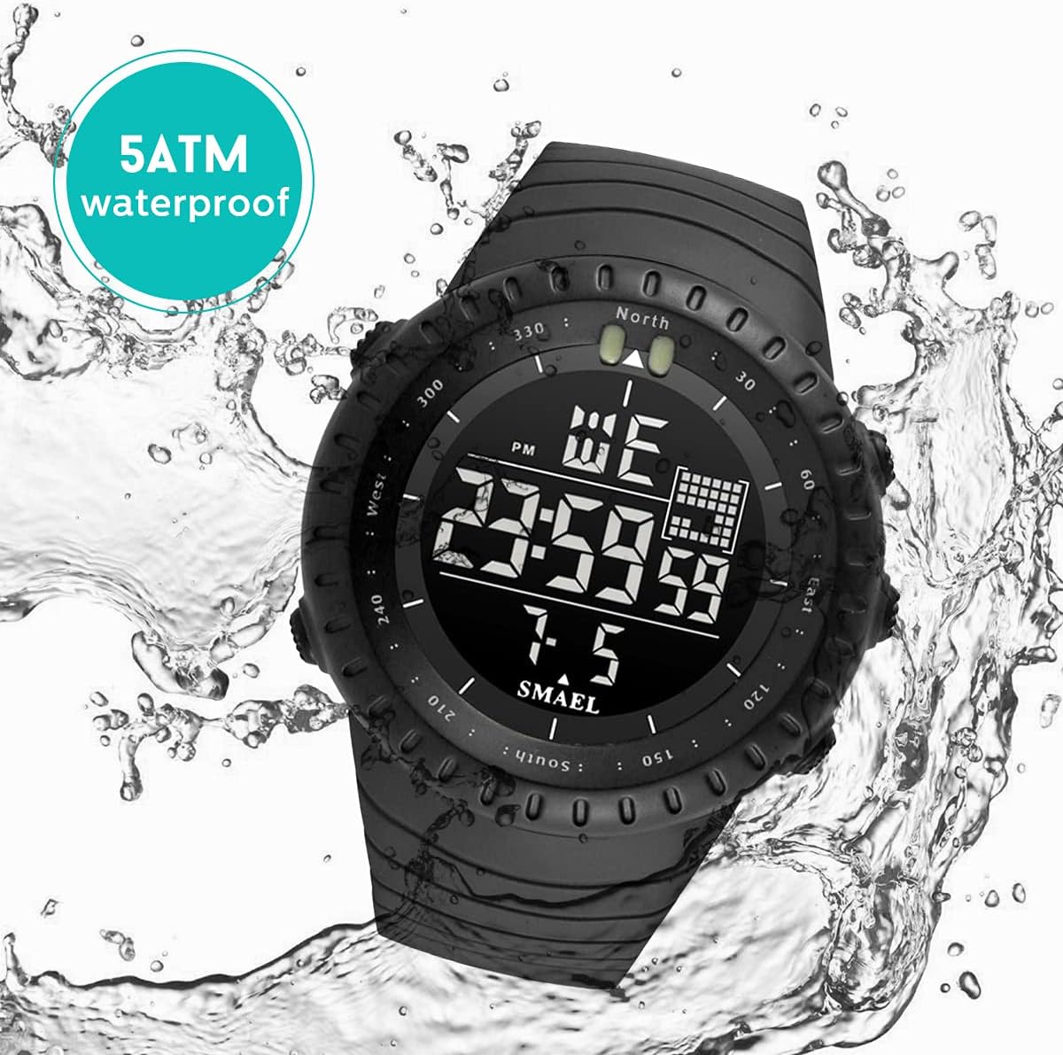 L LAVAREDO Mens Digital Watch Sports Military Watches Waterproof Outdoor Chronograph Wrist Watches for Men with LED Back Ligh/Alarm/Date