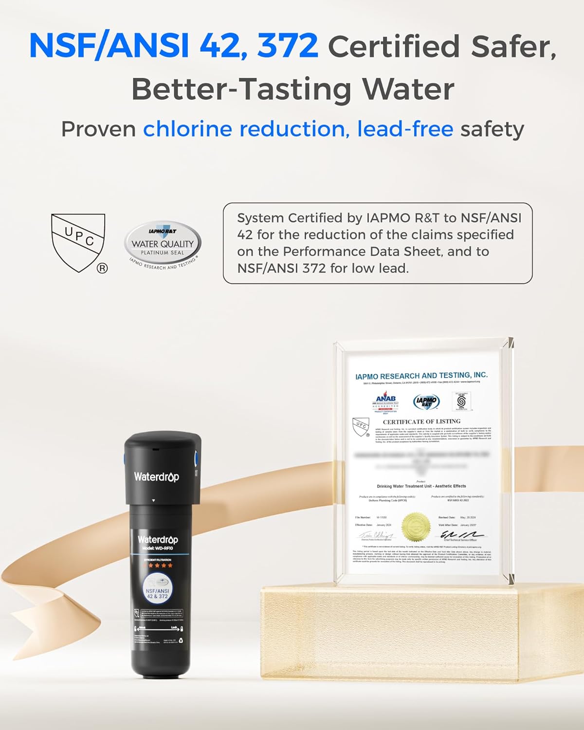 Waterdrop 10UB Under Sink Water Filter System with Dedicated Faucet