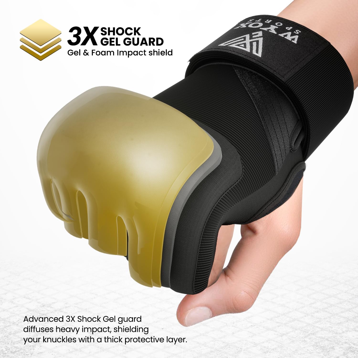 WYOX Neoprene Gel Boxing Hand Wraps Inner Gloves for Men & Women – 80cm/31in Quick Wrist Strap, Padded Knuckle Protection