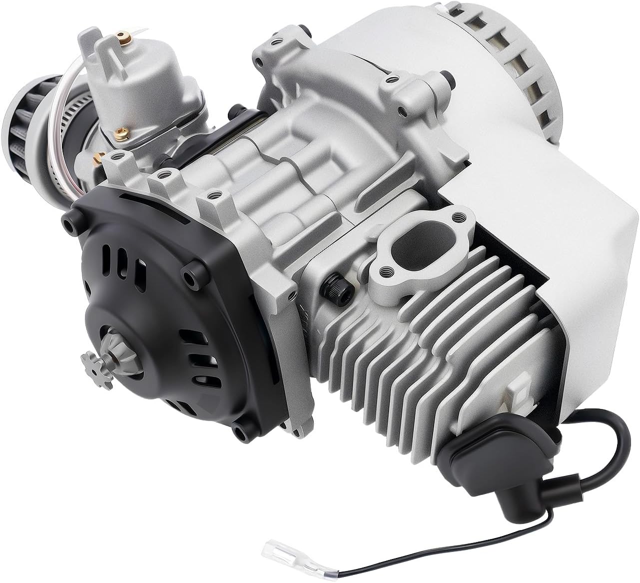 49CC 2-Stroke Air-Cooled Engine Motor | 7000RPM Gasoline Engine with Single Cylinder, CVT Gearbox, for Pocket Bike Mini Dirt Beach Bike ATV Scooter