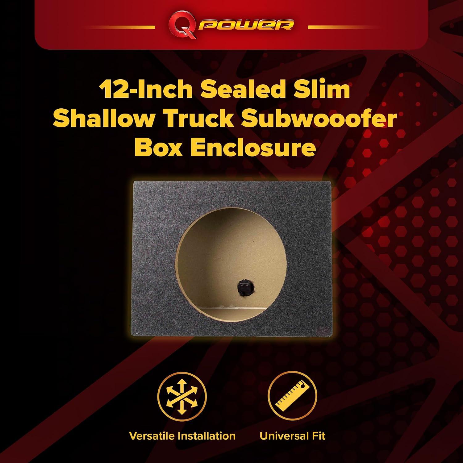 QPower QTW12 Single 12" Sealed Car Audio Subwoofer Sub Box Enclosures, Pair