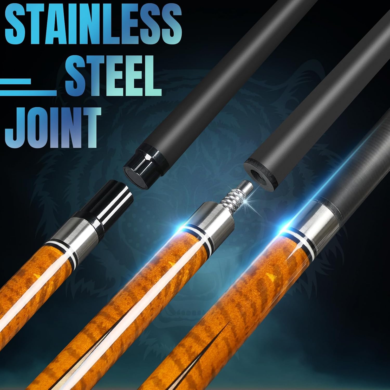 Carbon Fiber Pool Cue Stick 58" Professional Pool Sticks for Adults Full Carbon Technology Low Deflection Pool Cue Billiard Cues with 12.5mm Tip