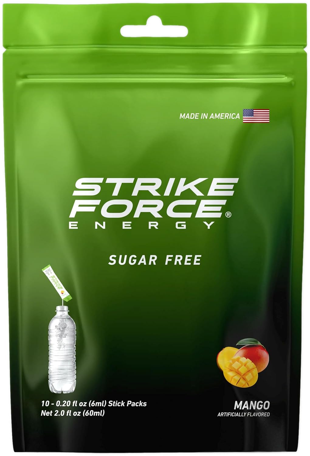 Strike Force Energy Drink Mix - Original Flavor - Natural Tasting Caffeine Drink - Turn Any Drink into a Healthy Energy Drink - Zero Calories, Keto Friendly, Sugar Free, Pre Workout (40 Liquid Packs)