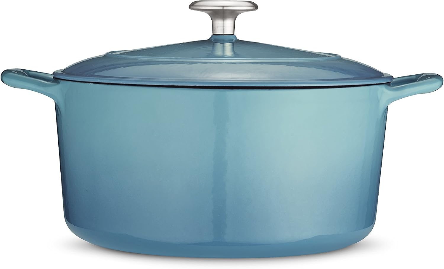 Tramontina Bestow Enameled Cast Iron 4-Qt Braiser Pan with Lid, Blue | Oven-to-Table Casserole Dish, Great for Shallow Braises & Simmers