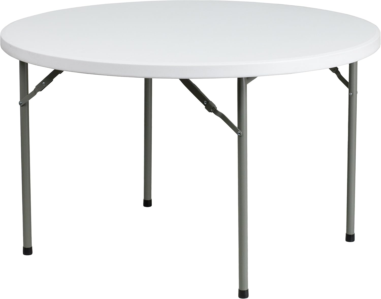 Flash Furniture 5' Round All-Occasion Plastic Folding Event Table for Parties and Trade Shows, Folding Banquet Table for Indoor/Outdoor Events, White