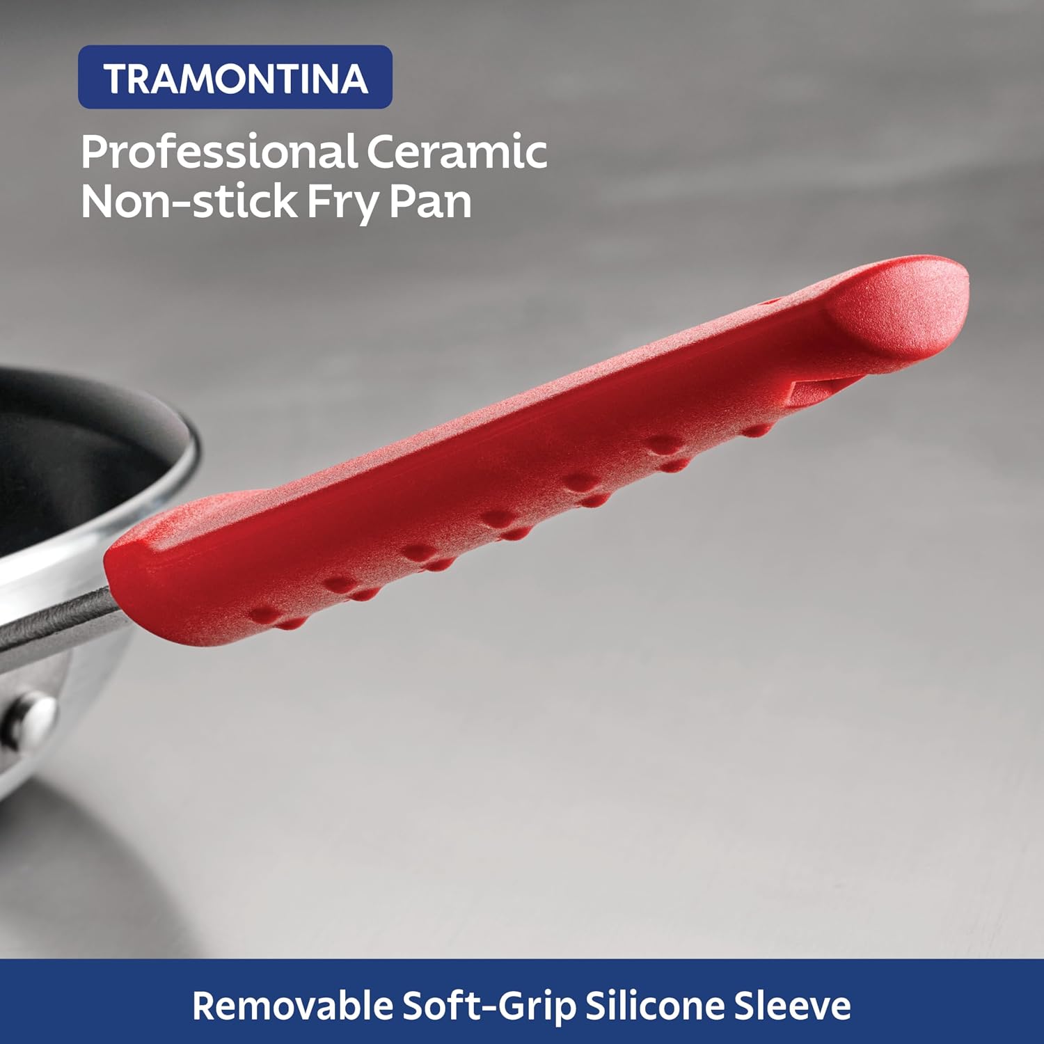 Tramontina Professional 8-Inch Non Stick Small Frying Pan | Heavy-Gauge Aluminum Skillet with Reinforced Nonstick Coating, Red Handle, Dishwasher and Oven Safe, Made in Brazil