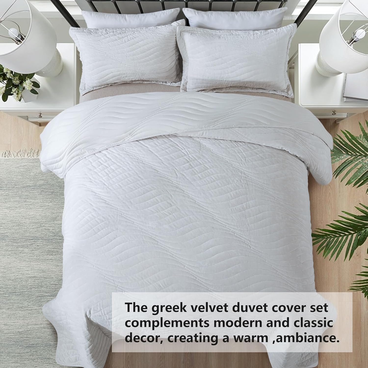 Striped Jacquard Style Cotton 3-Piece Patchwork Bedspread Quilt Sets, Queen Size
