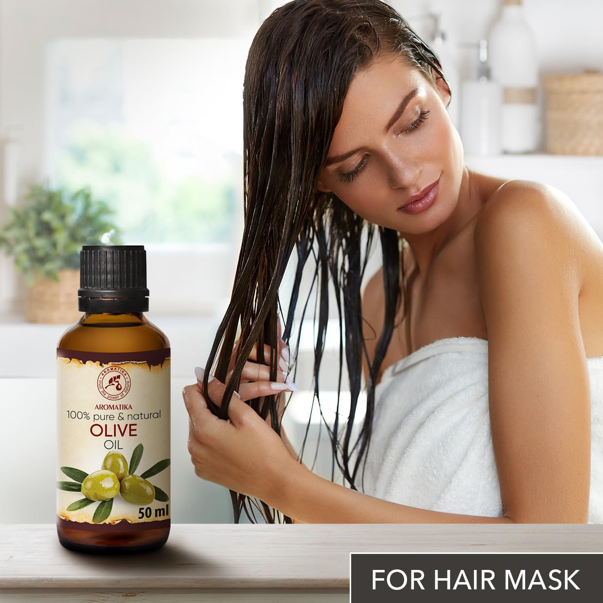 Olive Oil Extra Virgin 1.7 Fl Oz - 100% Pure Unrefined - Best for Hair - Skin - Nails - Lips - Face - Body - Scalp - Great for Beauty - Massage Oil
