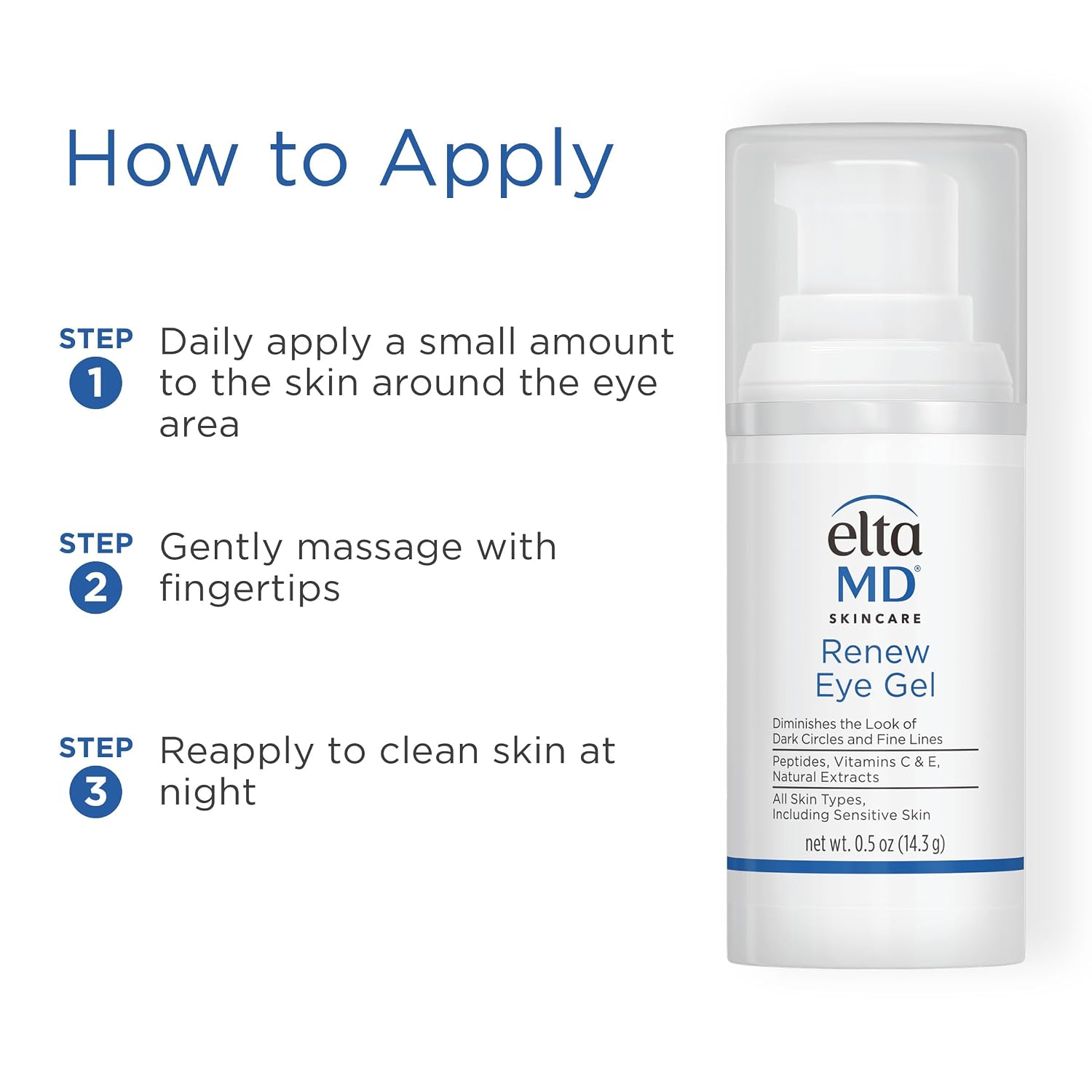 EltaMD Renew Eye Gel Serum for Dark Circles and Puffiness, 0.5 oz | Reduces Fine Lines And Wrinkles, Creamy Under Eye Serum