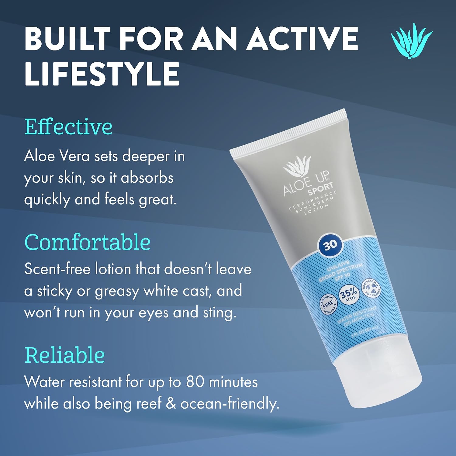 Aloe Up Sport Sunscreen Spray SPF 15, Water Resistant, Non-greasy, 6 oz | Broad-spectrum SPF 15; Water resistant up to 80 min; Non-greasy, With aloe vera gel, fragrance-free