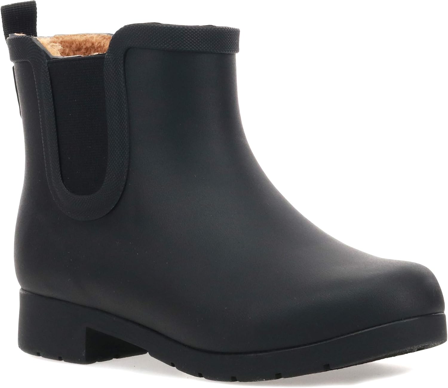 Chooka Women's Delridge Waterproof Faux Fur Chelsea Rain Boot Slip On