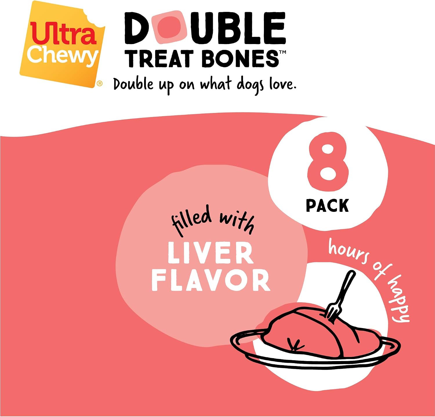 Ultra Chewy Chicken Double Treat Bones, 12 Count