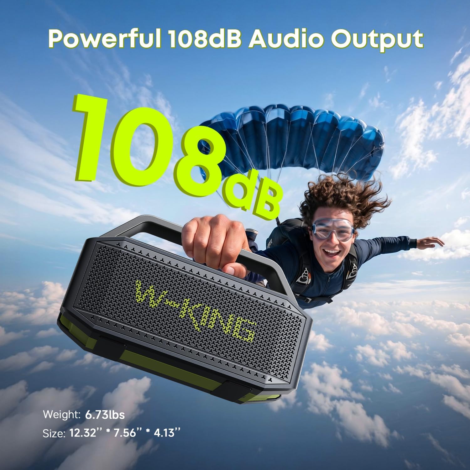 W-KING Bluetooth Speaker, 100W Peak Outdoor Portable Loud Speakers Wireless