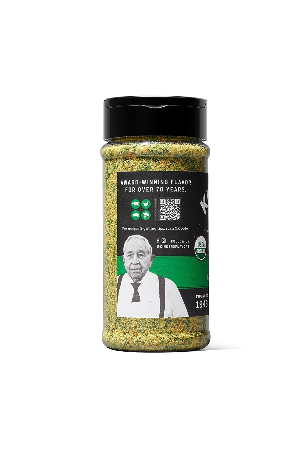 Kinder's Organic Buttery Garlic Salt, Premium Quality Seasoning, MSG Free and USDA Certified Organic, 2.75 oz
