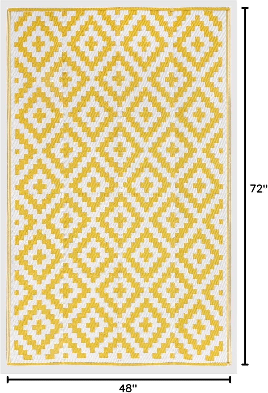 FH Home Outdoor Camping Rug - Waterproof, Fade Resistant, Reversible - Premium Recycled Plastic - Striped - Large Patio, Deck, Sunroom
