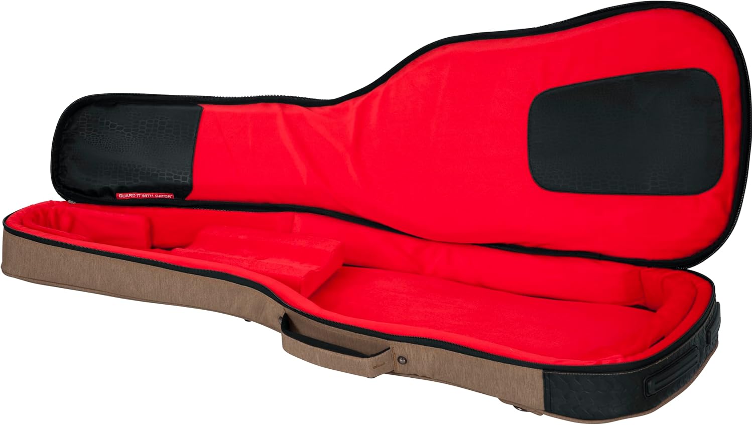 Gator Cases Transit Series Lightweight Bass Guitar Gig Bag with Back Pack Straps and Rubberized Base, Tan Exterior (GT-BASS-TAN)