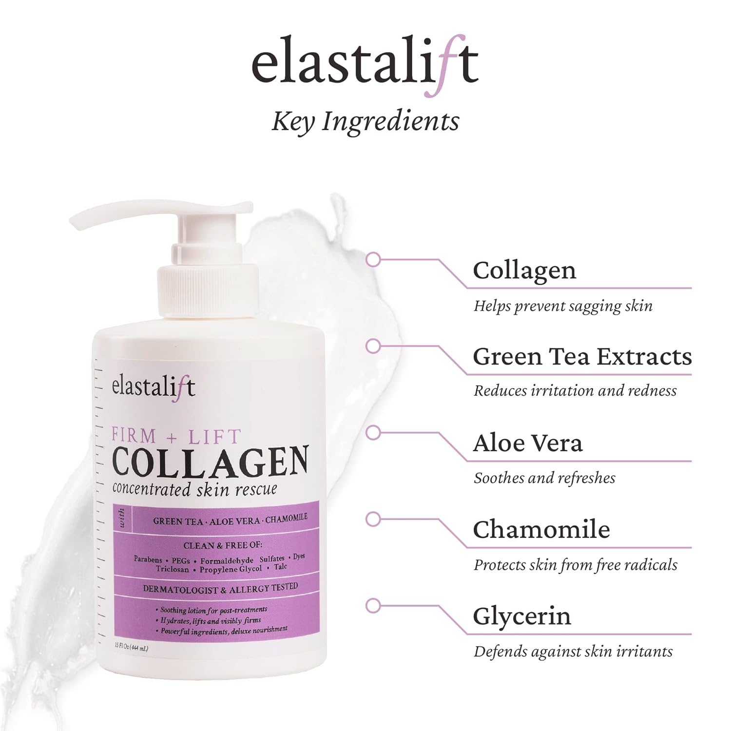 Elastalift Collagen Cream Skin Care Face Lotion & Body Lotion | Fragrance Free Skin Tightening Cream Collagen Firming Lotion Body Moisturizer For