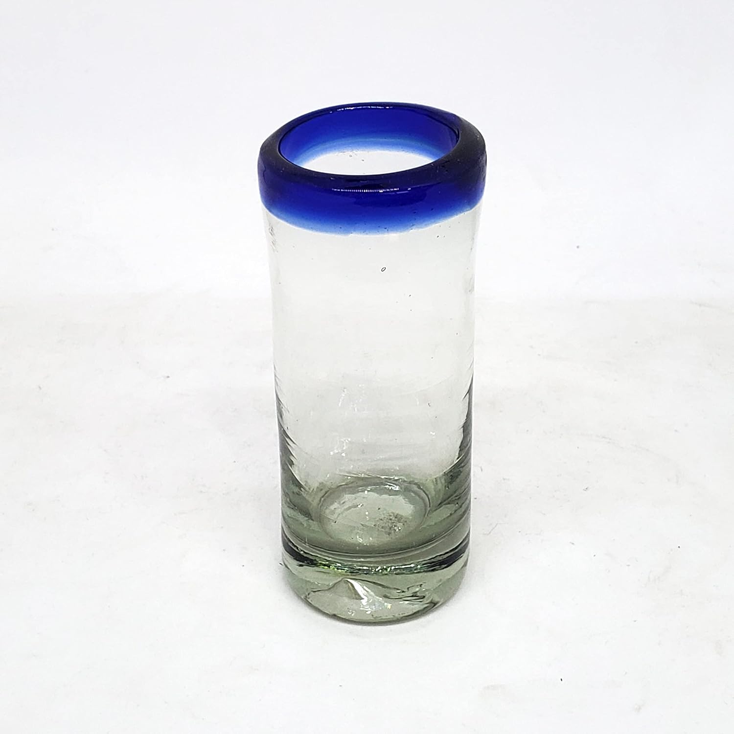 Cobalt Blue Rim 120 oz Pitcher and 6 Drinking Glasses set, Recycled Glass, Lead-free, Toxin-Free (Pitcher & Glasses)