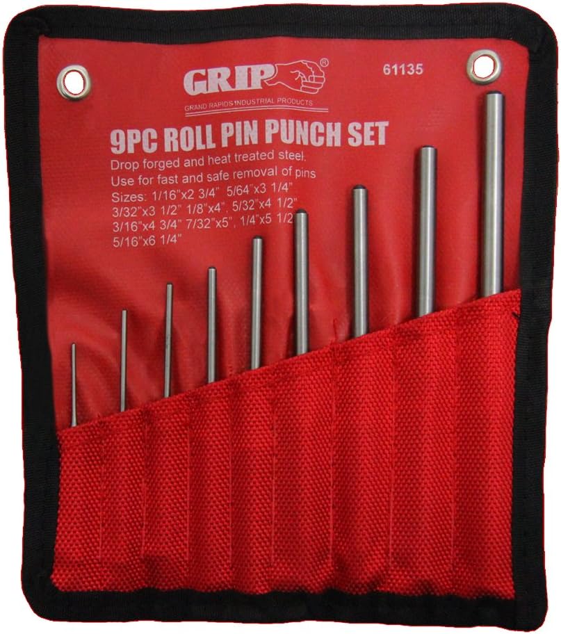 Grip 9 pc Roll Pin Punch Set Gunsmithing