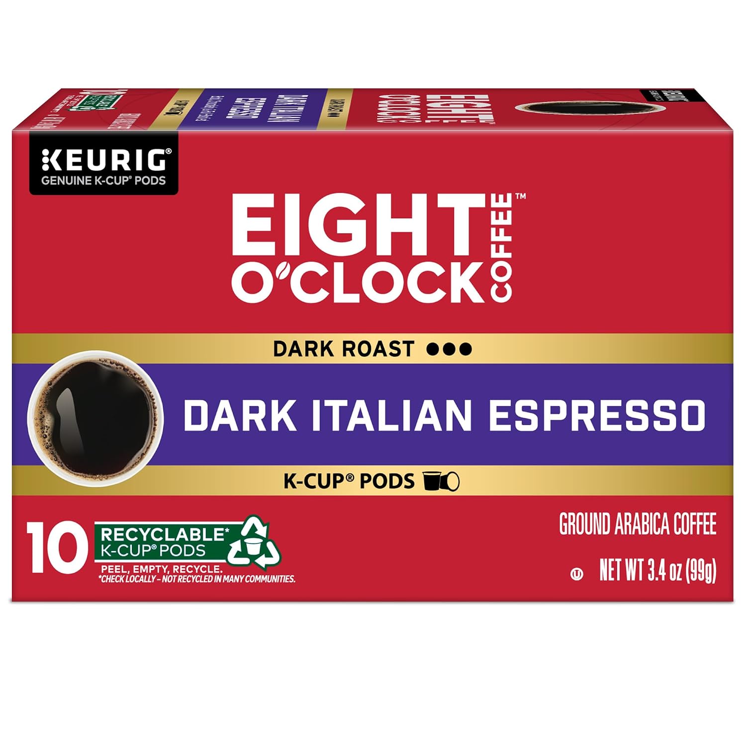 Eight O'Clock Coffee The Original, Single-Serve Keurig K-Cup Pods, Medium Roast Coffee Pods, 72 Count