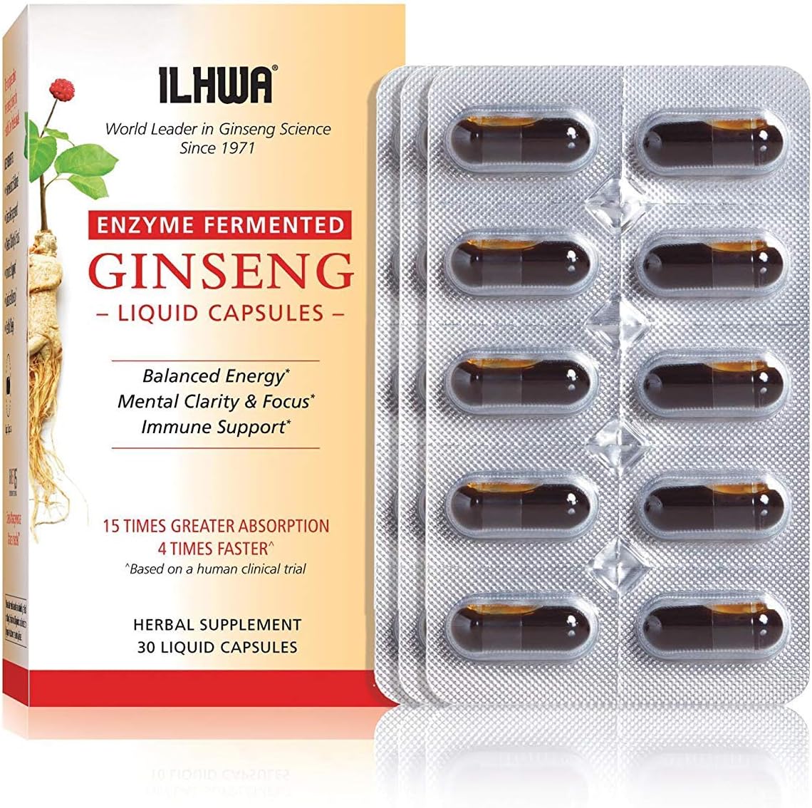 Enzyme Fermented Ginseng, 30 liquid capsules