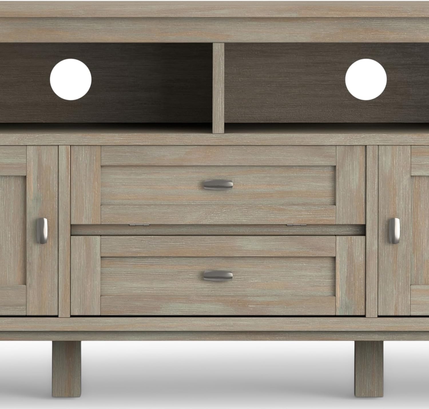 SIMPLIHOME Warm Shaker 47" Wide Solid Wood TV Stand in Light Golden Brown