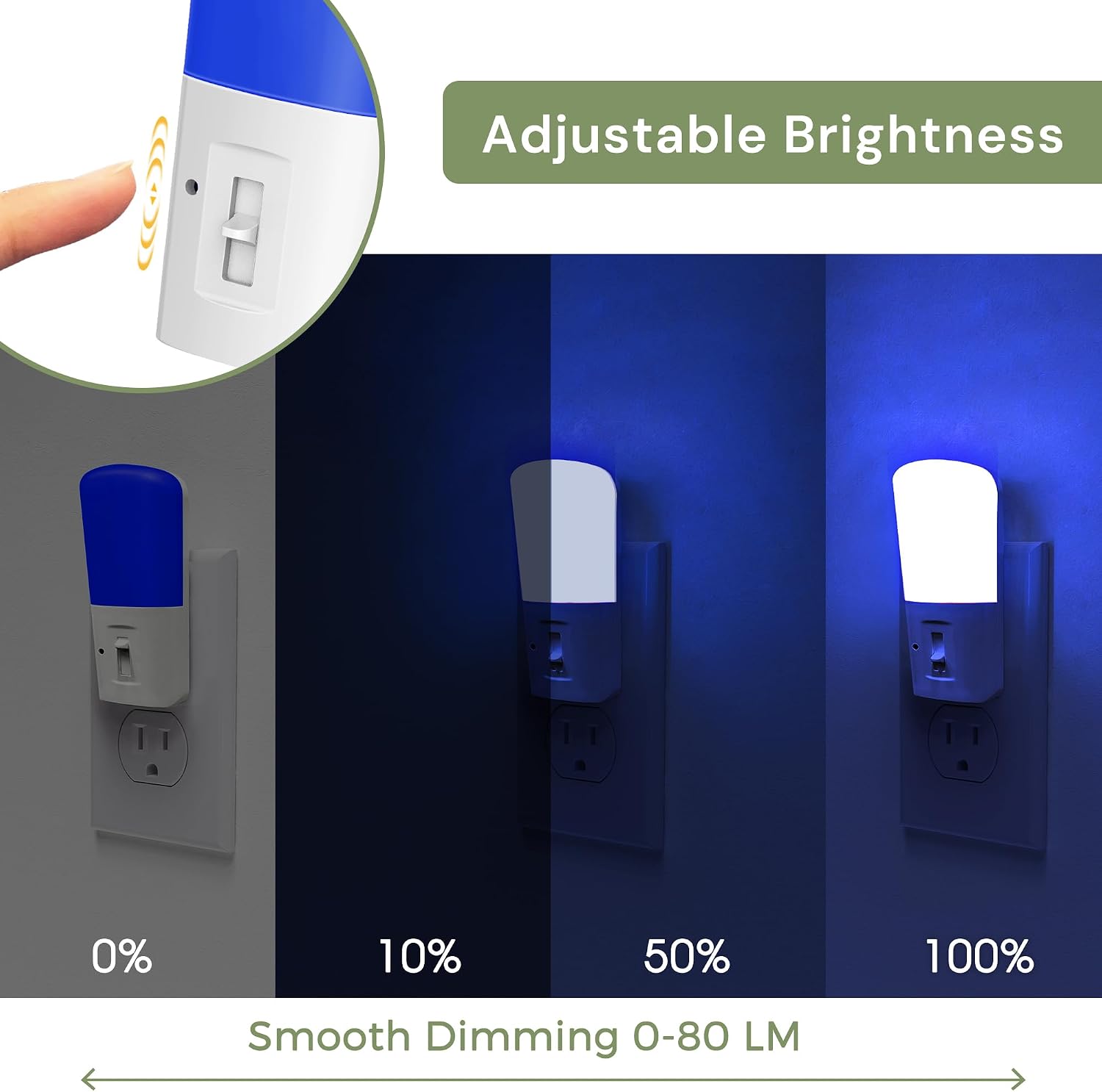 LOHAS-LED Plug in Night Light, Dimmable LED Night Lights Dusk to Dawn 2Pack