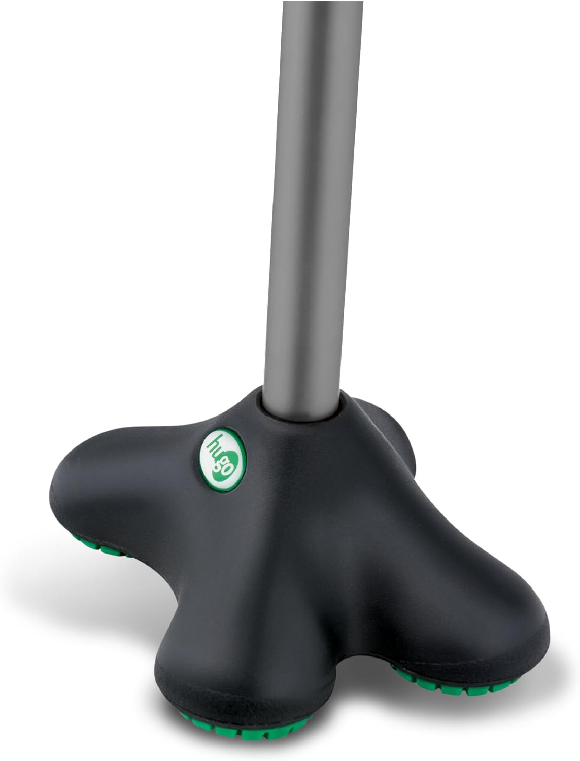 Hugo Mobility Adjustable Offset Quadpod Cane with Stable Tip, Smoke | Offset Quadpod Cane Features an Ultra Stable Tip for Confident, Everyday Walking Support and Balance