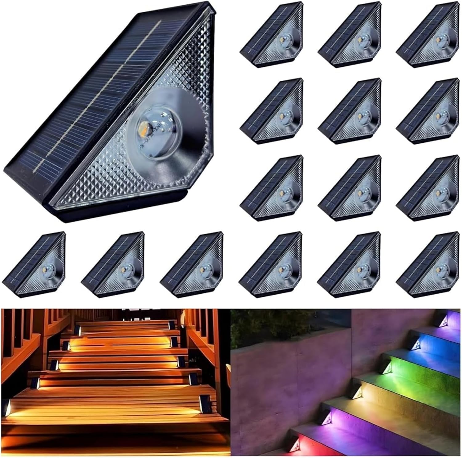 Solar Deck Lights Outdoor - 8 Pack Solar Step Light CIYOYO Waterproof Fence Lights for Patio Stairs Post Pathway Porch Driveway Yard Garden Decor