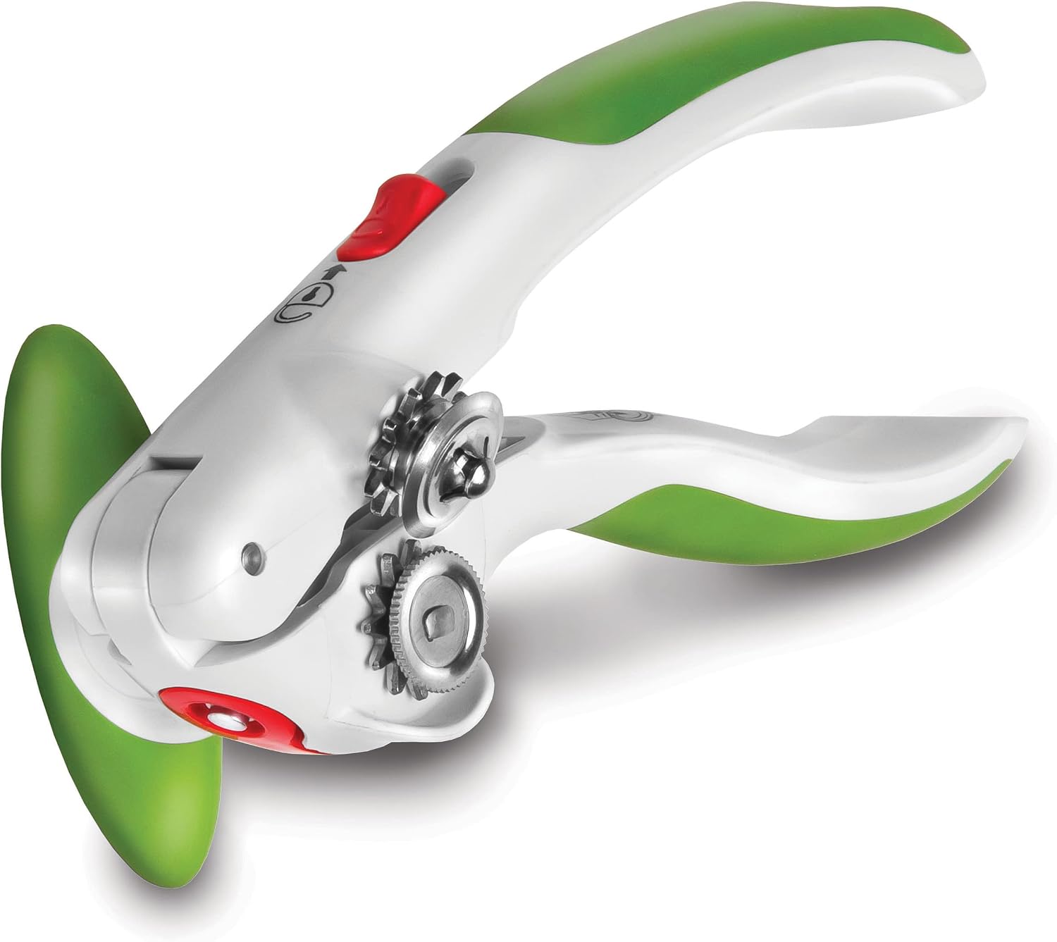 Zyliss Lock N' Lift Can Opener with Lid Lifter Magnet - Manual Opener with Locking Mechanism - Easy-to-Turn - Magnetic Can Opener - White/Gray