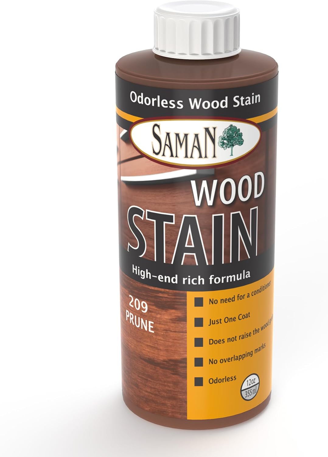 SamaN Interior Water Based Wood Stain - Natural Stain for Furniture, Moldings, Wood Paneling, Cabinets (Antique Walnut TEW-212-12, 12 oz)