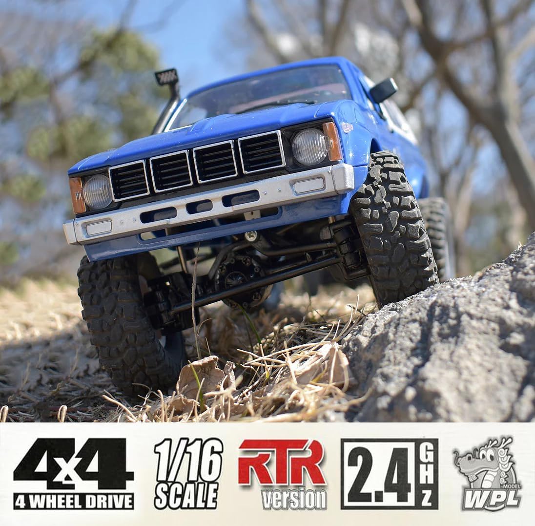 RC Crawler WPL C24 RC Rock Crawler RC Truck 4x4 1/16 Scale All Terrain | Remote Control Pickup Off Road RTR with 2.4 GHz Proportional Throttle