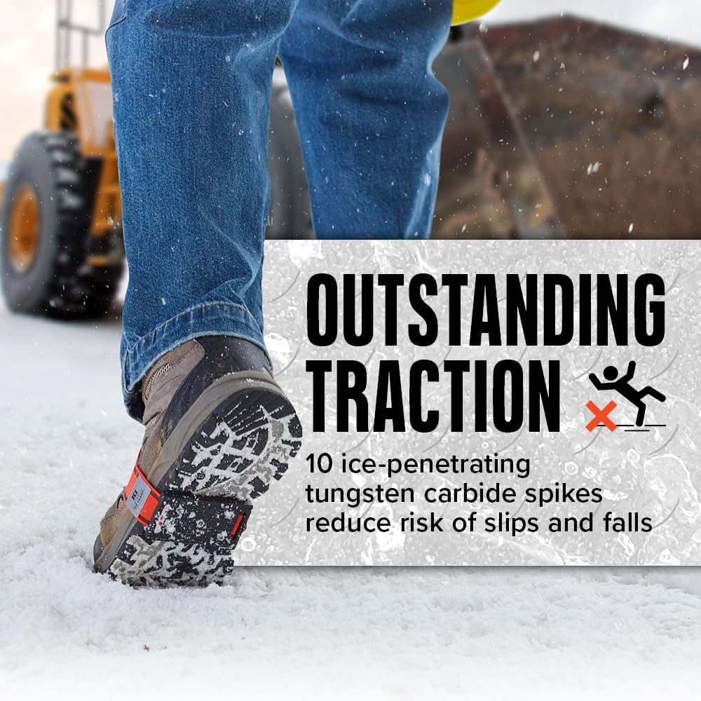 K1 Mid-Sole Ice Cleats for Men & Women - Rotatable Traction Aids For Winter Snow - Hi Vis - Low Profile
