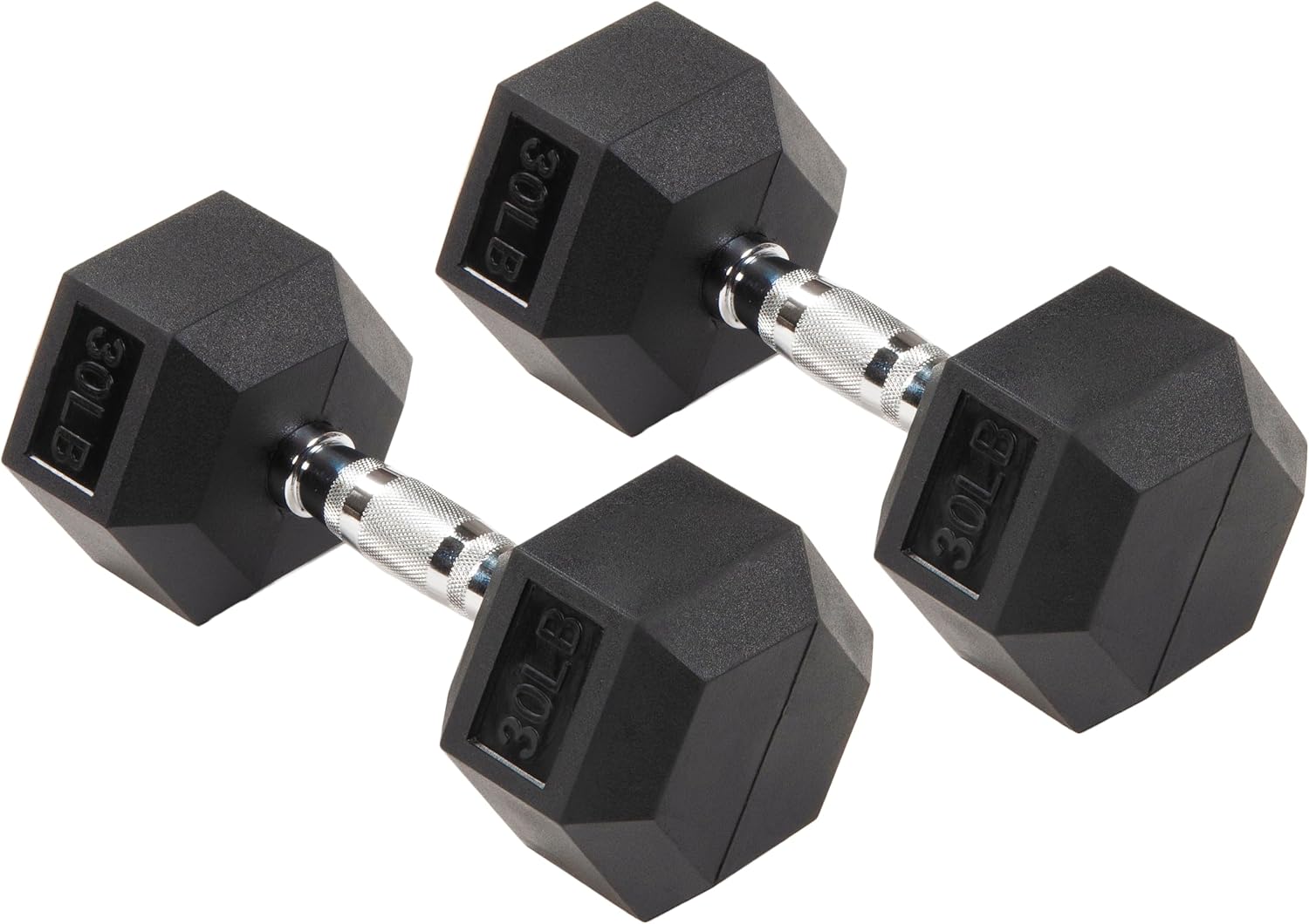 Rubber Encased Hex Dumbbell with Knurled Alloy Material Non-slip Handle, Basic Professional Dumbbell