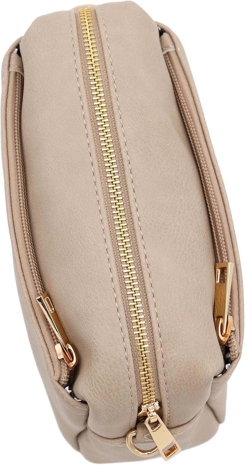 Triple Zip Small Crossbody Bag