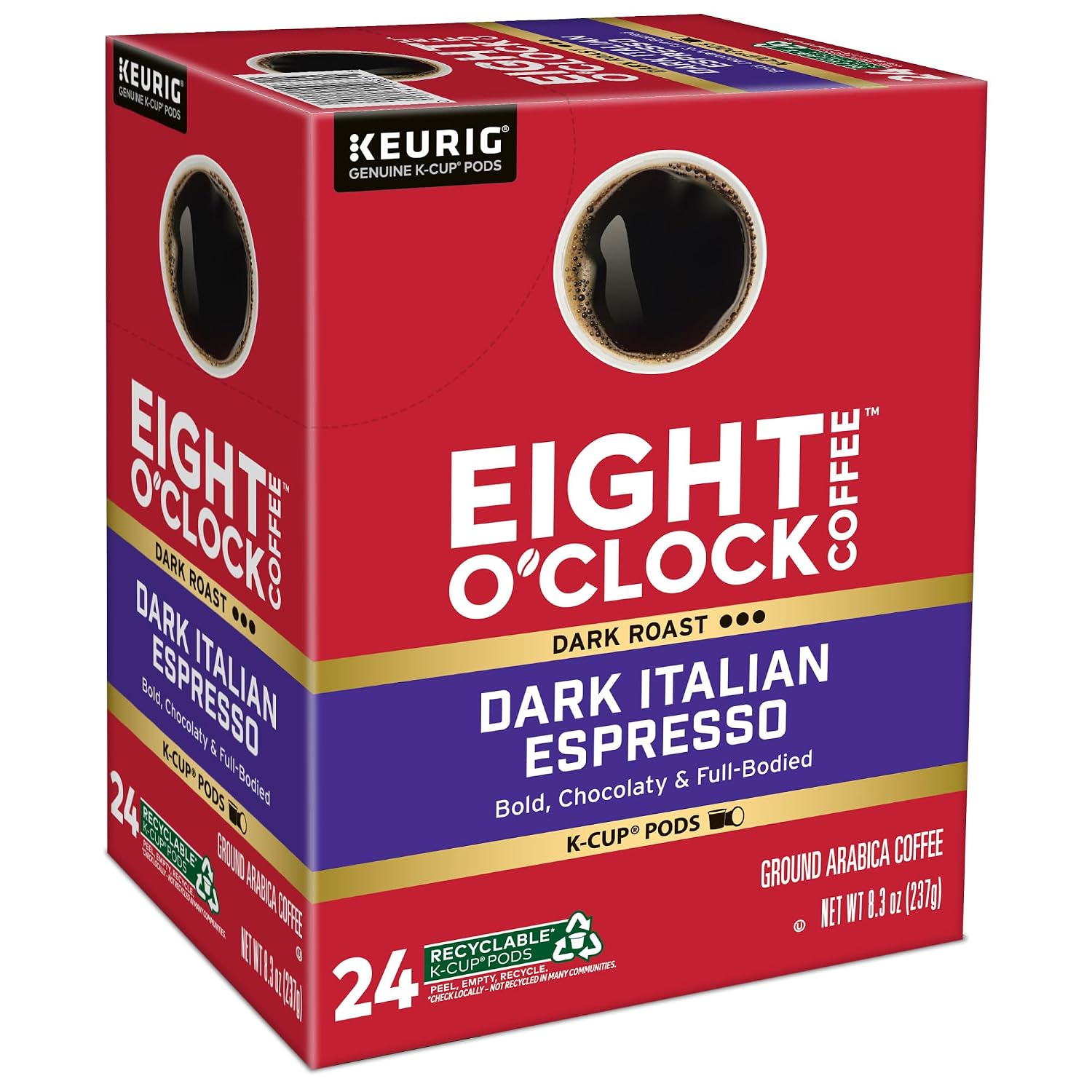 Eight O'Clock Coffee The Original, Single-Serve Keurig K-Cup Pods, Medium Roast Coffee Pods, 72 Count