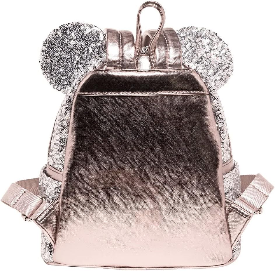 Loungefly Disney Minnie Mouse Silver Sequin Mini Backpack