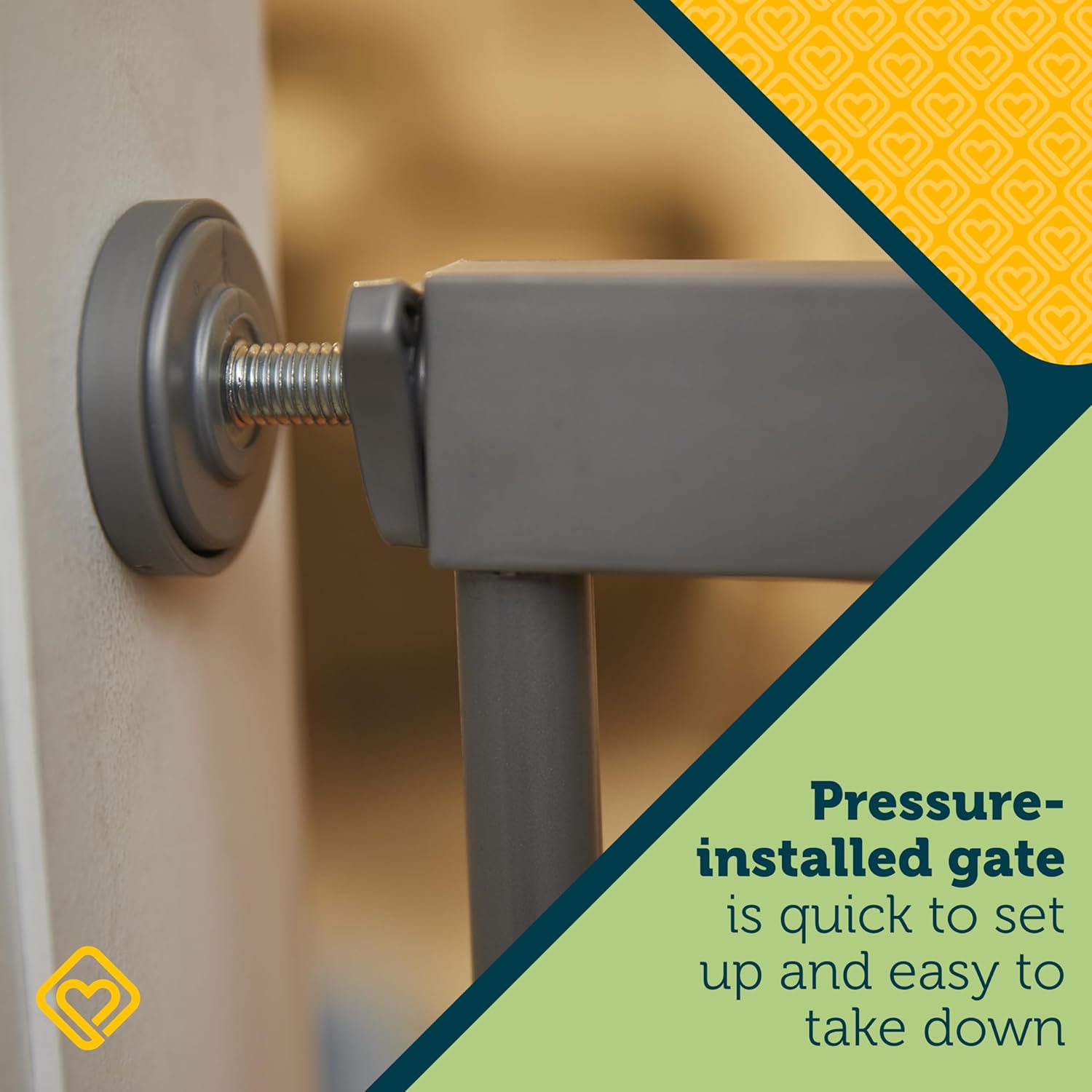 Safety 1st Easy Install Walk Thru Baby Gate for Doorway With Door, Dog Gates, Fits 29"-38", Easy Install 28" Tall, White