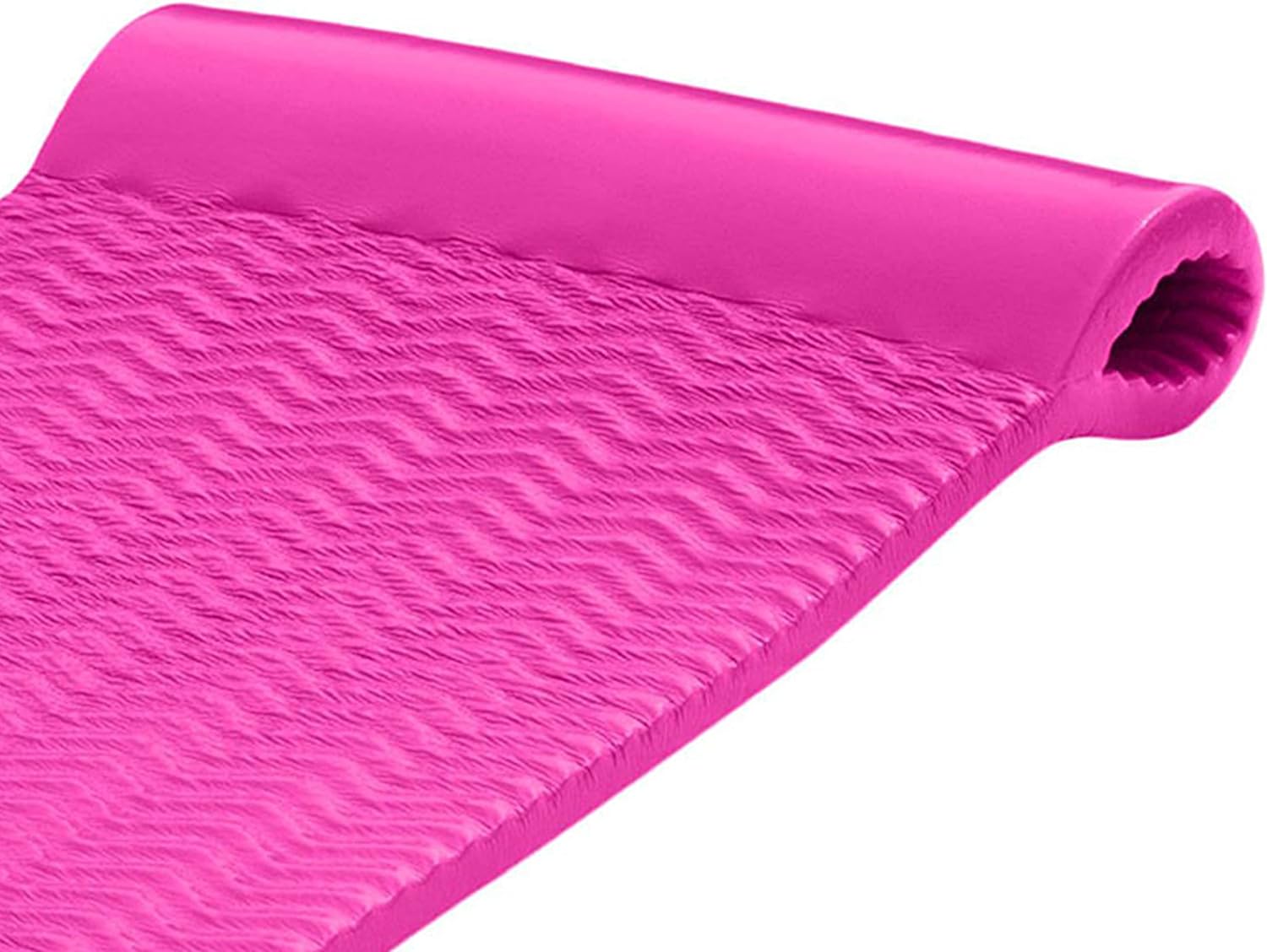 TRC Recreation Serenity 1.5” Thick Vinyl Coated Foam Swimming Pool Float Mat Adult Lounger with Built-in Roll Pillow